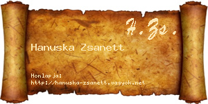Hanuska Zsanett névjegykártya